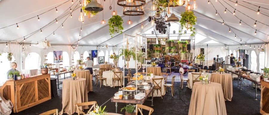 Graduation party setup with styled decor and celebration backdrop